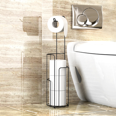 kaufen OEM ODM Akzeptabel frei stehender Papierspender mit Toilettenpapier-Roll-Storage-Regal Online-Herstellung