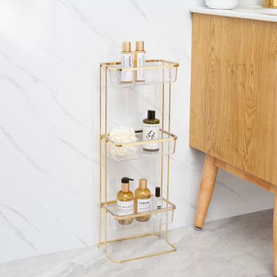 kaufen Stehendes Metall Eckregal Badezimmer Caddy 3 Ebenen Bequem modern Online-Herstellung