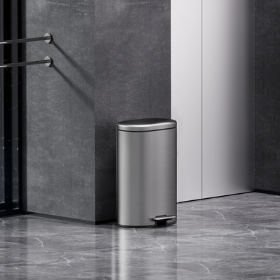 kaufen Stylische Hausmülltonne mit Pedal und Weichschließung 30L rundes Rechteck Mülltonn Online-Herstellung