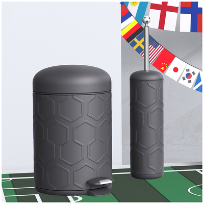 kaufen Ferien-Auswahl-Unterstützung Edelstahl-Bad Müllbehälter mit Mini-Pedal und Toilettenbürste Fußball-Serie Online-Herstellung