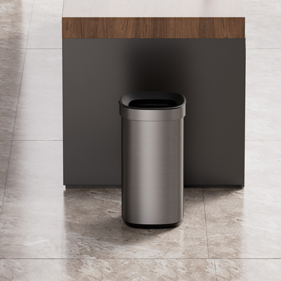 kaufen Hochkapazität 40L Edelstahl Müllcontainer Stylische Mülltonne für Zuhause Offener Top und große Kapazität Online-Herstellung