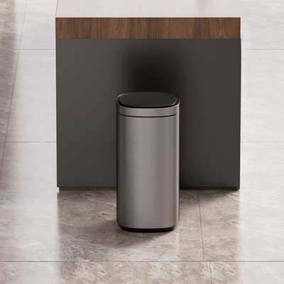 kaufen Hohe Kapazität Haushalt Bewegungssensor Mülleimer Edelstahl Smart Sensor Mülleimer Automatischer Mülleimer für Wohnzimmer 40L Online-Herstellung