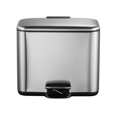 kaufen 3L*2 Recyclingbehälter 2 Abteilungen Edelstahl Pedalbehälter Rollende Abdeckung Typ Haushaltsmüllbehälter mit Fingerabdrucknachweis Online-Herstellung