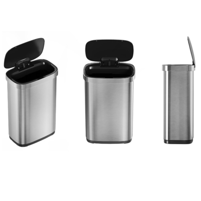kaufen Sensor Automatisch Elektrisch Berührungslos Smart Müllcontainer Edelstahl Staubbehälter Staubbehälter für Unternehmen 30*30*74.2cm Online-Herstellung