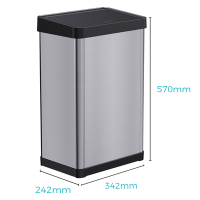 kaufen High Capacity Edelstahl Müllcontainer 34,2*24,2*57cm Warrior Serie 40L mit abnehmbarer Handpresse und Rolldeckel Online-Herstellung