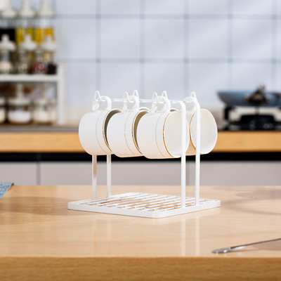 kaufen Küchenorganisator Becher Regal Küche Metalldraht hängender Kaffee-Tee-Tasse Organisator Haken Kaffeetasse Halter Becherregal Online-Herstellung