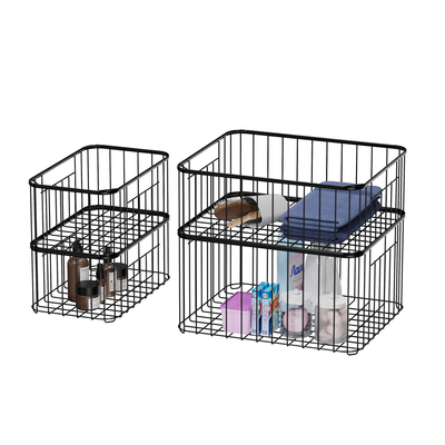 kaufen Hausgeschirr-Korbinen-Organisator-Behälter für das Haus Schrank Speisekammer Schrank Küche Kühlschrank Obst-Makeup Metalldrahtkorb Online-Herstellung