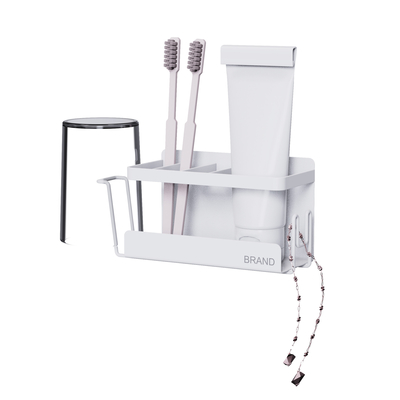 kaufen Keine Bohrmaschine Magnetische Anziehungsanlage Duschregal mit Handtuchhalter Badezimmer-Organisator Wandmontierte Zahnbürstenhalter Online-Herstellung
