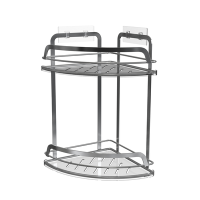 kaufen Wohnraum Stylische Metall Bad Organisator Saugbecher Eisen Draht Regal Edelstahl Keine Bohrungen Wand montiert Dusch-Caddy Online-Herstellung