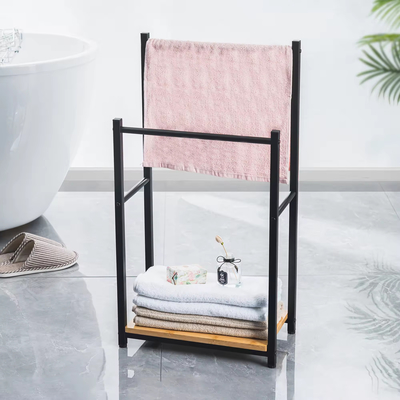 kaufen Abnehmbare Stehende Haushaltsbadezimmer Metall FOLDABLE Kompaktes frei stehendes Handtuchregal Online-Herstellung