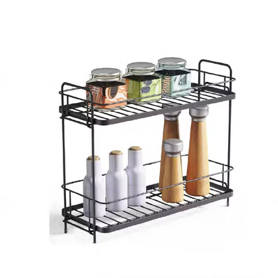 kaufen 2 Stufe Gewürzregal Organisator Halter Küchenregalen Lagerung Metallregal Küche Schalter Lagerung Saison Online-Herstellung