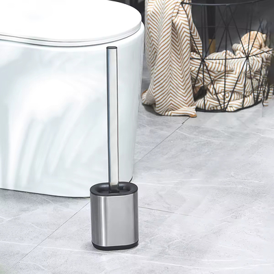 kaufen Kompakte Toilettenbürstenhalter aus Edelstahl für Badezimmer mit TPR-Toilettenbürstenhalter mit heißem europäischen Design und langlebiger Bürste Online-Herstellung