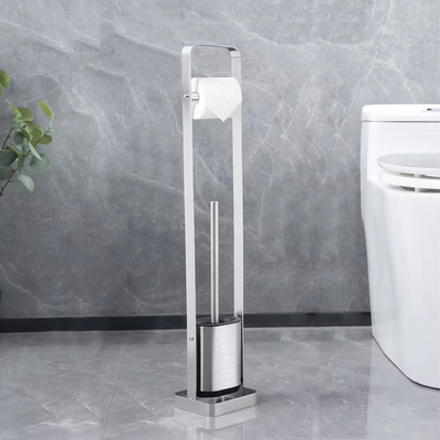 kaufen Edelstahl Kompaktes Badezimmer TPR Toilettenbürstenhalter SET Hot Europe Style Dauerhaltiges Bechermaterial Polypropylen Online-Herstellung
