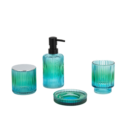 kaufen Farbenfrohe Muscheln Stil Glas Seife Schaum Dispenser Zahnbürste Halter Bad Zubehör Set Online-Herstellung
