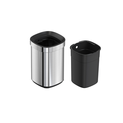 kaufen 8L / 12L / 20L / 30L Edelstahl-Household-Speicher Eimer SS Rechteck-Müllkorb ohne Deckel offener Top-Müllkorb für Büro Online-Herstellung