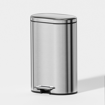kaufen 460 x 380 x 635 mm Soft Close Pedal Bin Stylische ovale Gestaltung Edelstahl Müllcontainer für Zuhause und Büro Online-Herstellung