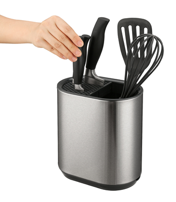 Nachhaltiger Stahl Küchenspüler Caddy Organisator mit Messer Block und Halter
