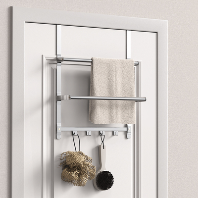 Edelstahl über Tür Handtuchregal mit vielseitiger Funktionalität 38,5*14,9*48,2cm