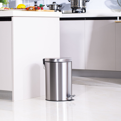 Edelstahl-Rollende Abdeckung Staubbehälter für nachhaltige Abfallentsorgung 3L/5L/8L/12L/20L/30L Rundmüllcontainer