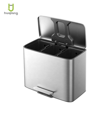 11.5L*3 Edelstahl Weich geschlossen Quadrat Pedal Müllkorb für Büro Müllkorb Recyclingmüllkanne OEM akzeptiert