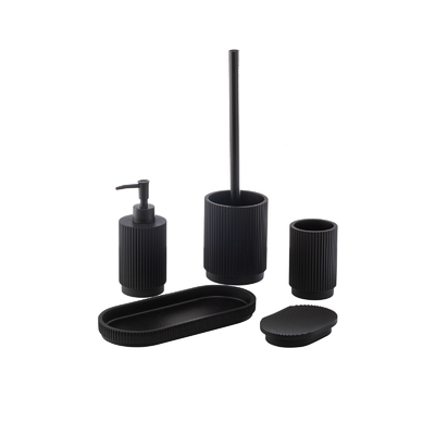 Schwarzer Keramik-Schaum-Seifenspender Zahnbürstenhalter Badezimmerzubehör Set