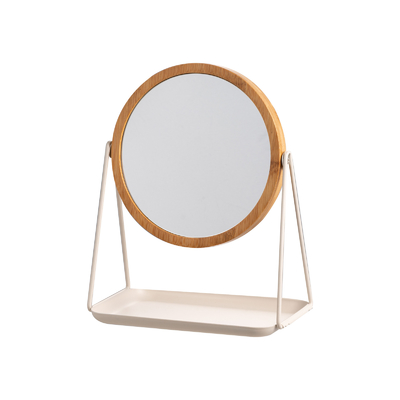 Runde Arbeitsplatte Make-up Spiegel mit Schmuckschachtel