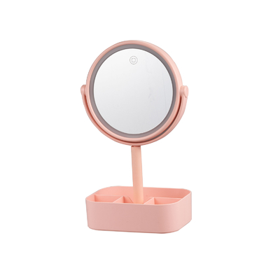 Kunststoff-LED-Licht Make-up-Spiegel mit Tierohren und Schmuck-Organisator-Box